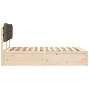vidaXL Bed Frame with Padded Headboard Taupe 120 x 200 cm