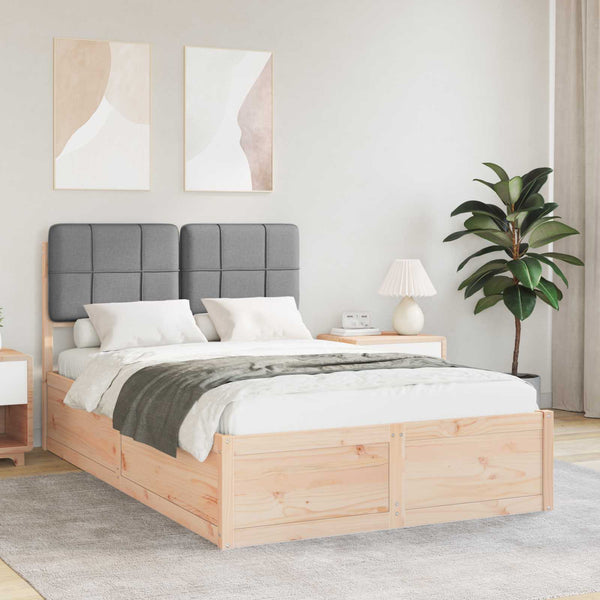 vidaXL Bed Frame with Padded Headboard Light Grey 120 x 190 cm