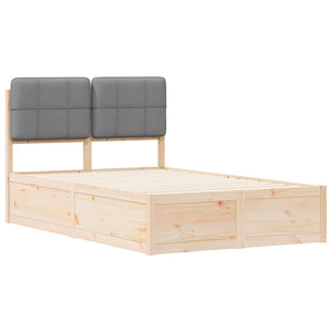 vidaXL Bed Frame with Padded Headboard Light Grey 120 x 190 cm