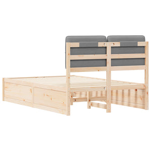 vidaXL Bed Frame with Padded Headboard Light Grey 120 x 190 cm