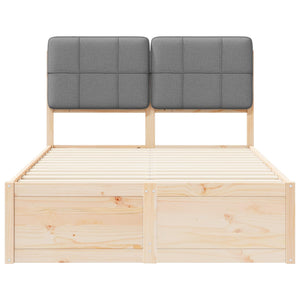 vidaXL Bed Frame with Padded Headboard Light Grey 120 x 190 cm