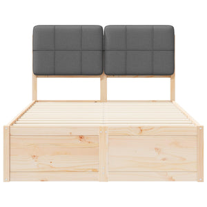 vidaXL Bed Frame with Padded Headboard Dark Grey 120 x 190 cm