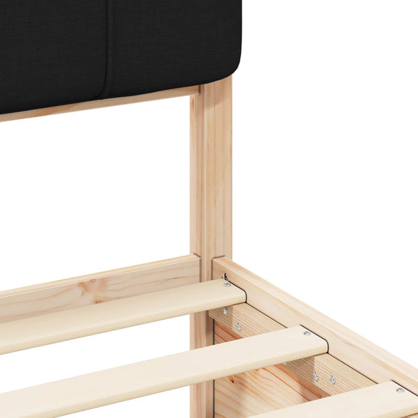 vidaXL Bed Frame with Padded Headboard Black 120 x 190 cm