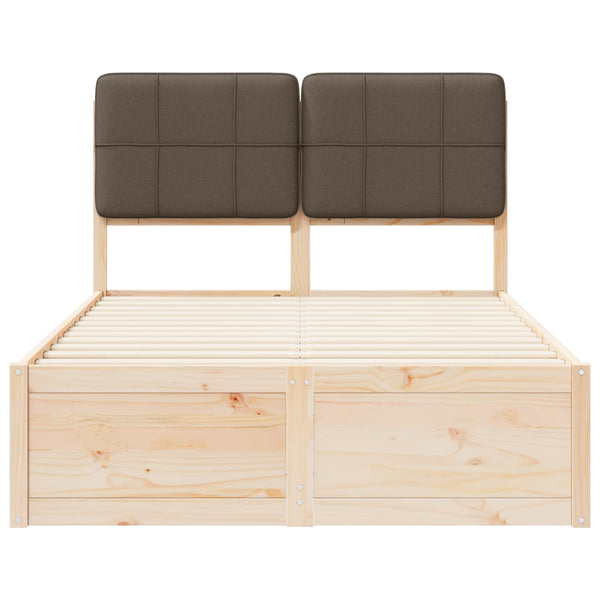 vidaXL Bed Frame with Padded Headboard Taupe 120 x 190 cm