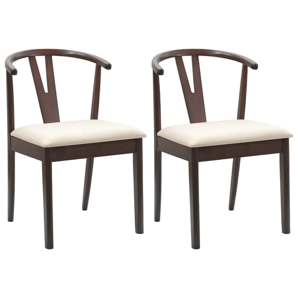 vidaXL Dining Chairs 2 pcs Light Brown and Light Solid Rubber Wood