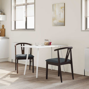 vidaXL Dining Chairs 2 pcs Light Brown and Black Solid Rubberwood