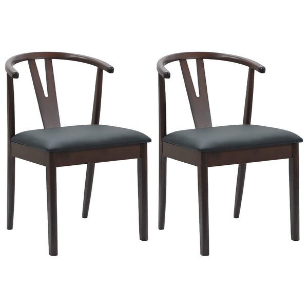vidaXL Dining Chairs 2 pcs Light Brown and Black Solid Rubberwood