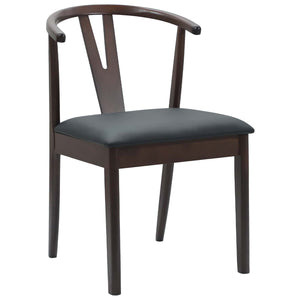 vidaXL Dining Chairs 2 pcs Light Brown and Black Solid Rubberwood