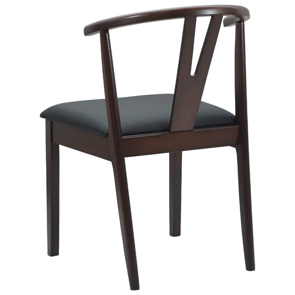 vidaXL Dining Chairs 2 pcs Light Brown and Black Solid Rubberwood