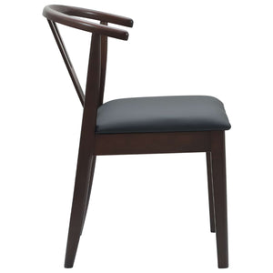 vidaXL Dining Chairs 2 pcs Light Brown and Black Solid Rubberwood