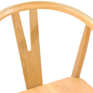 vidaXL Dining Chair 2 pcs Natural Solid Rubberwood