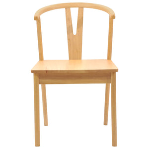 vidaXL Dining Chair 2 pcs Natural Solid Rubberwood