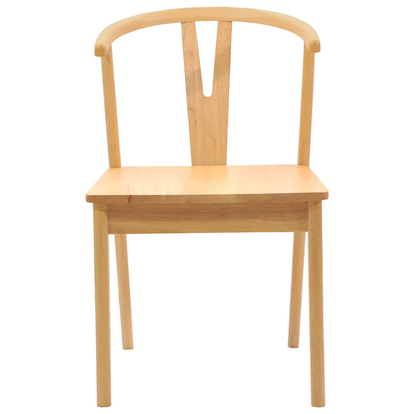 vidaXL Dining Chair 2 pcs Natural Solid Rubberwood