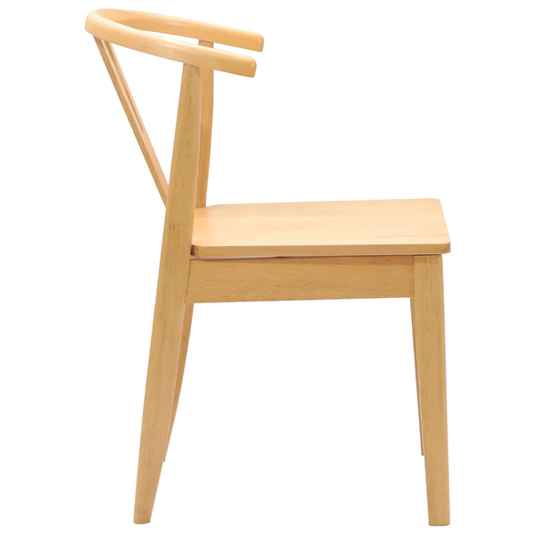 vidaXL Dining Chair 2 pcs Natural Solid Rubberwood