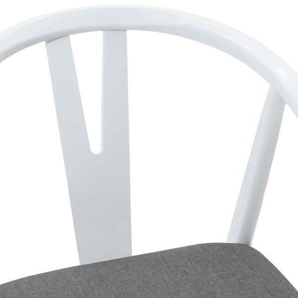 vidaXL Dining Chairs 2 pcs White and Grey Solid Rubberwood