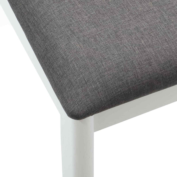 vidaXL Dining Chairs 2 pcs White and Grey Solid Rubberwood