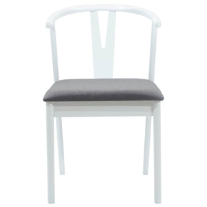 vidaXL Dining Chairs 2 pcs White and Grey Solid Rubberwood
