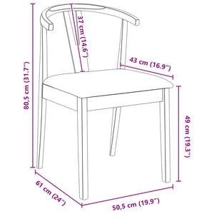 vidaXL Dining Chairs 2 pcs White and Grey Solid Rubberwood