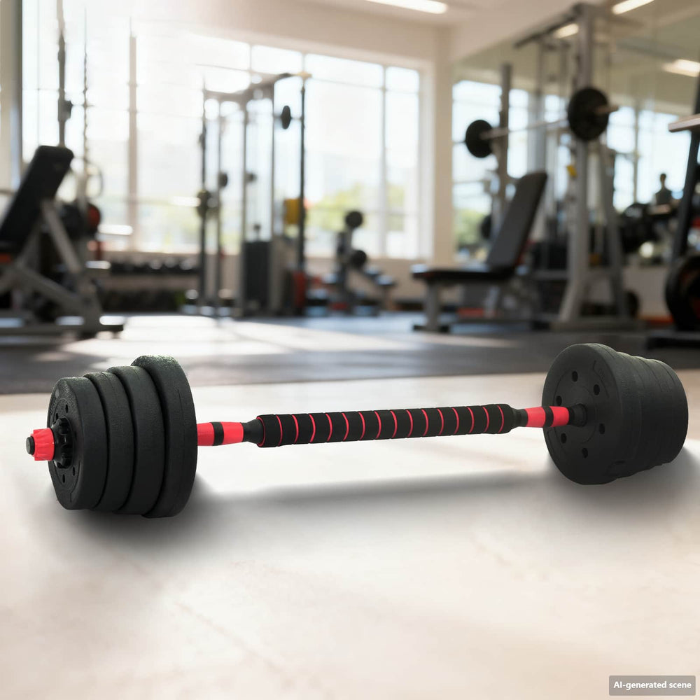 30kg 2-in-1 Hantelset Schwarz/Rot