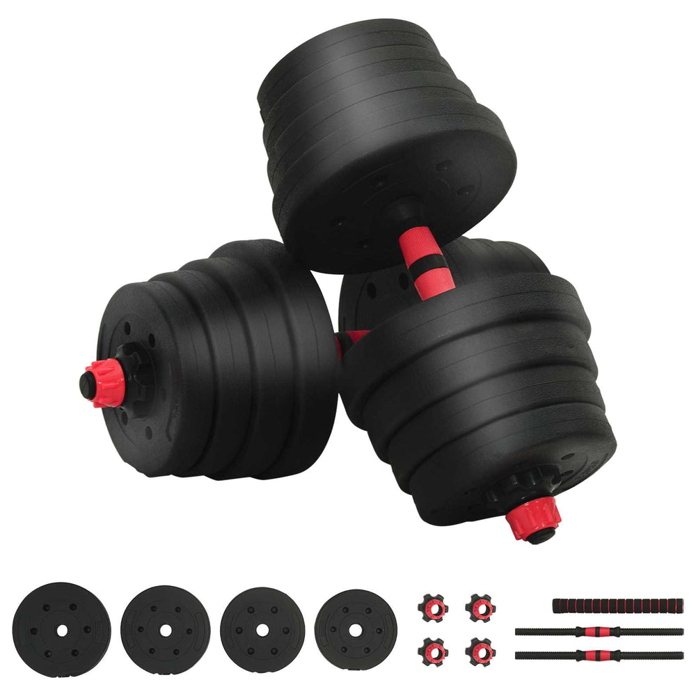 30kg 2-in-1 Hantelset Schwarz/Rot