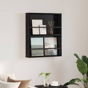 vidaXL Magazine Rack Black Oak Look 60 x 12 x 70 cm Engineered Wood