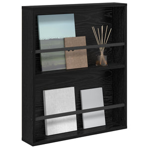 vidaXL Magazine Rack Black Oak Look 60 x 12 x 70 cm Engineered Wood