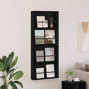 vidaXL Magazine Rack 2 pcs Black Oak Look 60 x 12 x 70 cm