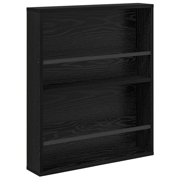 vidaXL Magazine Rack 2 pcs Black Oak Look 60 x 12 x 70 cm