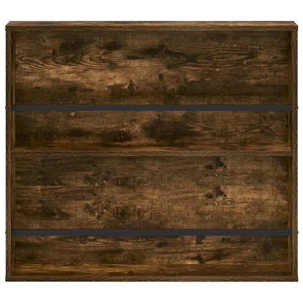 vidaXL Magazine Rack with Shelf 2 pcs Smoked Oak 80 x 12 x 70 cm