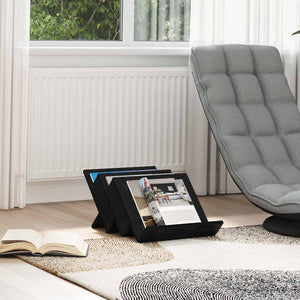 vidaXL Magazine Rack with Shelf Black Oak Look 53 x 40 x 28.5 cm