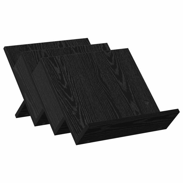 vidaXL Magazine Rack with Shelf Black Oak Look 53 x 40 x 28.5 cm