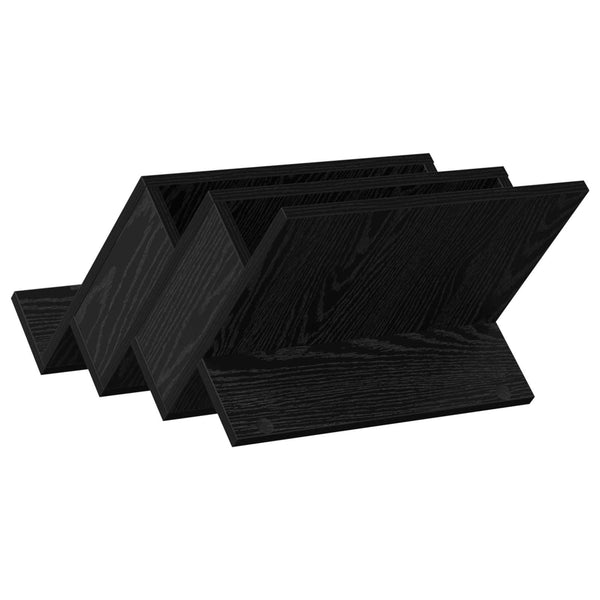 vidaXL Magazine Rack with Shelf Black Oak Look 53 x 40 x 28.5 cm