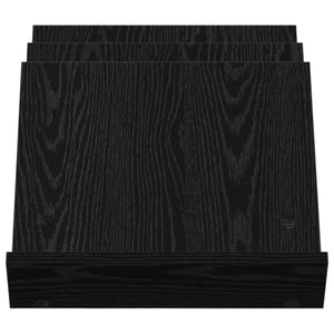 vidaXL Magazine Rack with Shelf Black Oak Look 53 x 40 x 28.5 cm