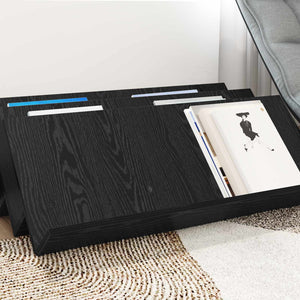 vidaXL Magazine Rack with Shelf Black Oak Look 90 x 53 x 28.5 cm