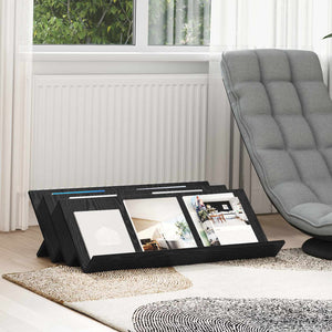 vidaXL Magazine Rack with Shelf Black Oak Look 90 x 53 x 28.5 cm