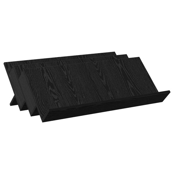 vidaXL Magazine Rack with Shelf Black Oak Look 90 x 53 x 28.5 cm