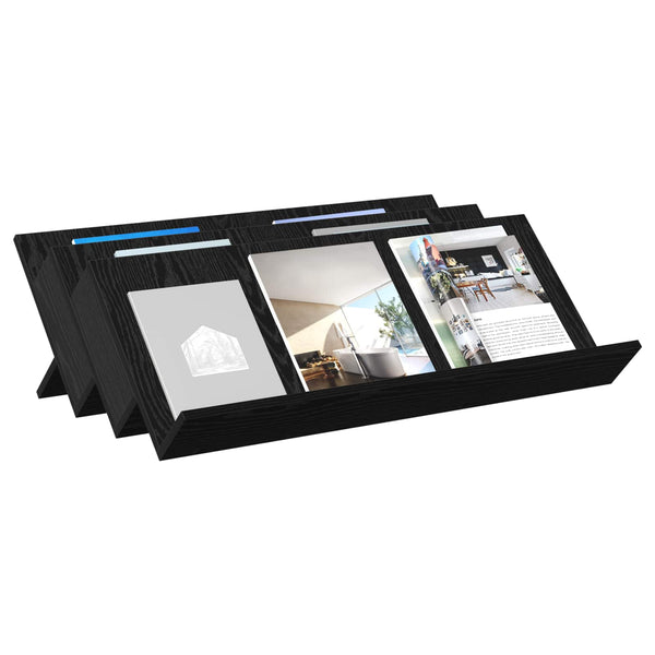 vidaXL Magazine Rack with Shelf Black Oak Look 90 x 53 x 28.5 cm