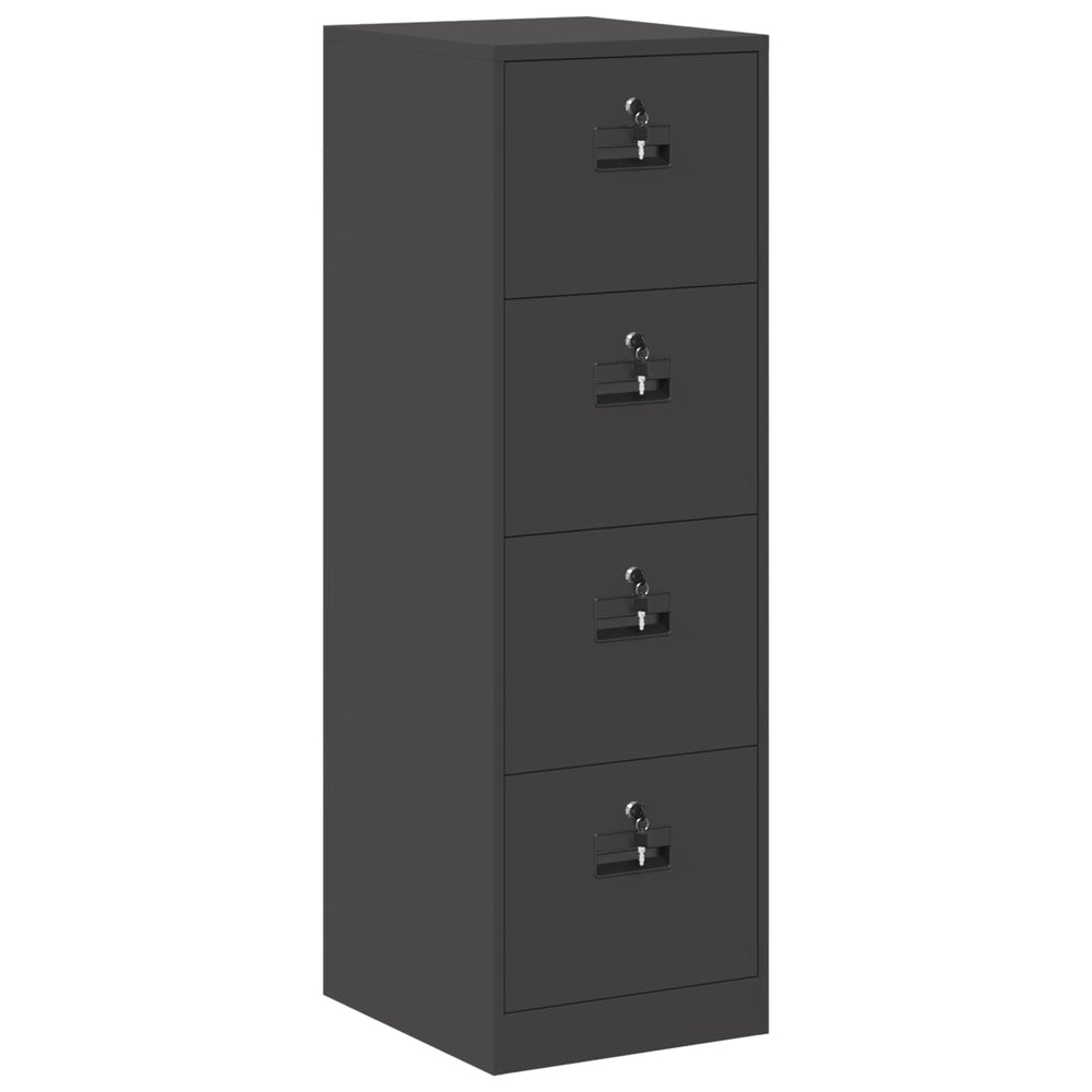 Aktenschrank, Stahl, Schwarz, 2er-Set