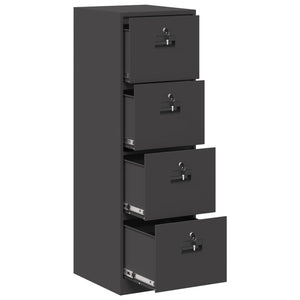 Aktenschrank, Stahl, Schwarz, 2er-Set
