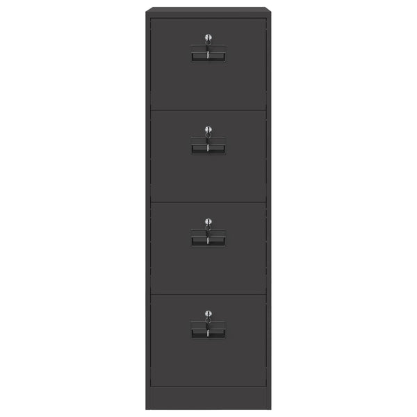 Aktenschrank, Stahl, Schwarz, 2er-Set