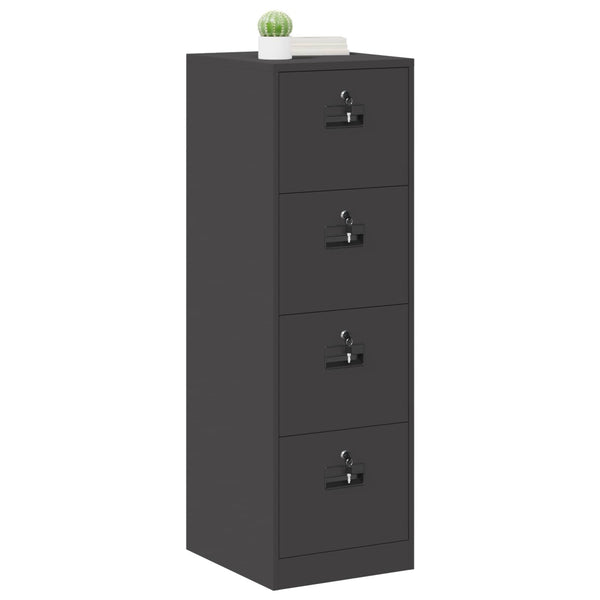 Aktenschrank, Stahl, Schwarz, 2er-Set