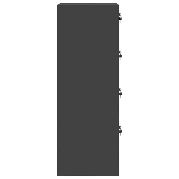 Aktenschrank, Stahl, Schwarz, 2er-Set