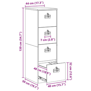 Aktenschrank, Stahl, Schwarz, 2er-Set