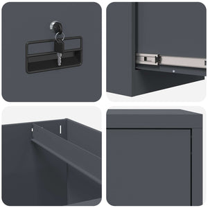 Aktenschrank mit Schubladen, 2er Set, Anthrazit