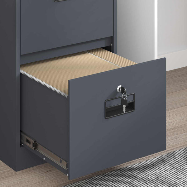 Aktenschrank mit Schubladen, 2er Set, Anthrazit