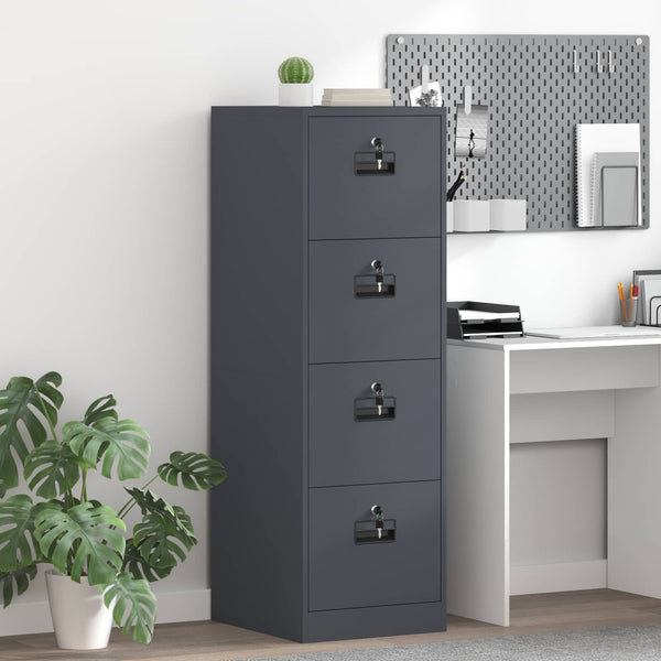 Aktenschrank mit Schubladen, 2er Set, Anthrazit