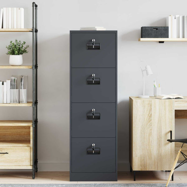 Aktenschrank mit Schubladen, 2er Set, Anthrazit