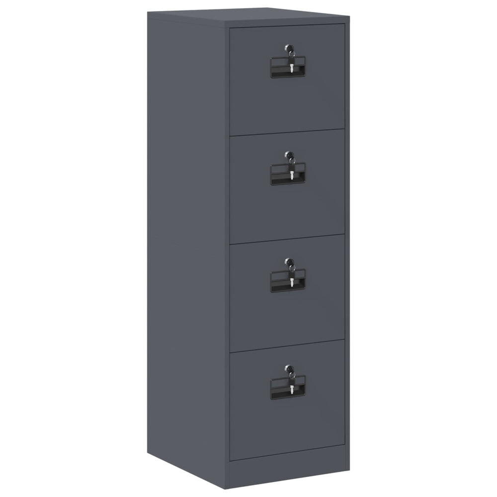 Aktenschrank mit Schubladen, 2er Set, Anthrazit
