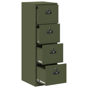 Aktenschrank Olive Grün mit Schubladen, 2er-Set
