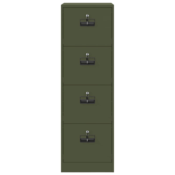 Aktenschrank Olive Grün mit Schubladen, 2er-Set